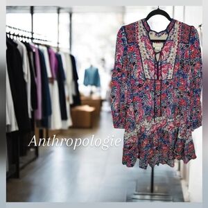 Anthropologie Splice Tunic Cottage Cabin Dress  Size M